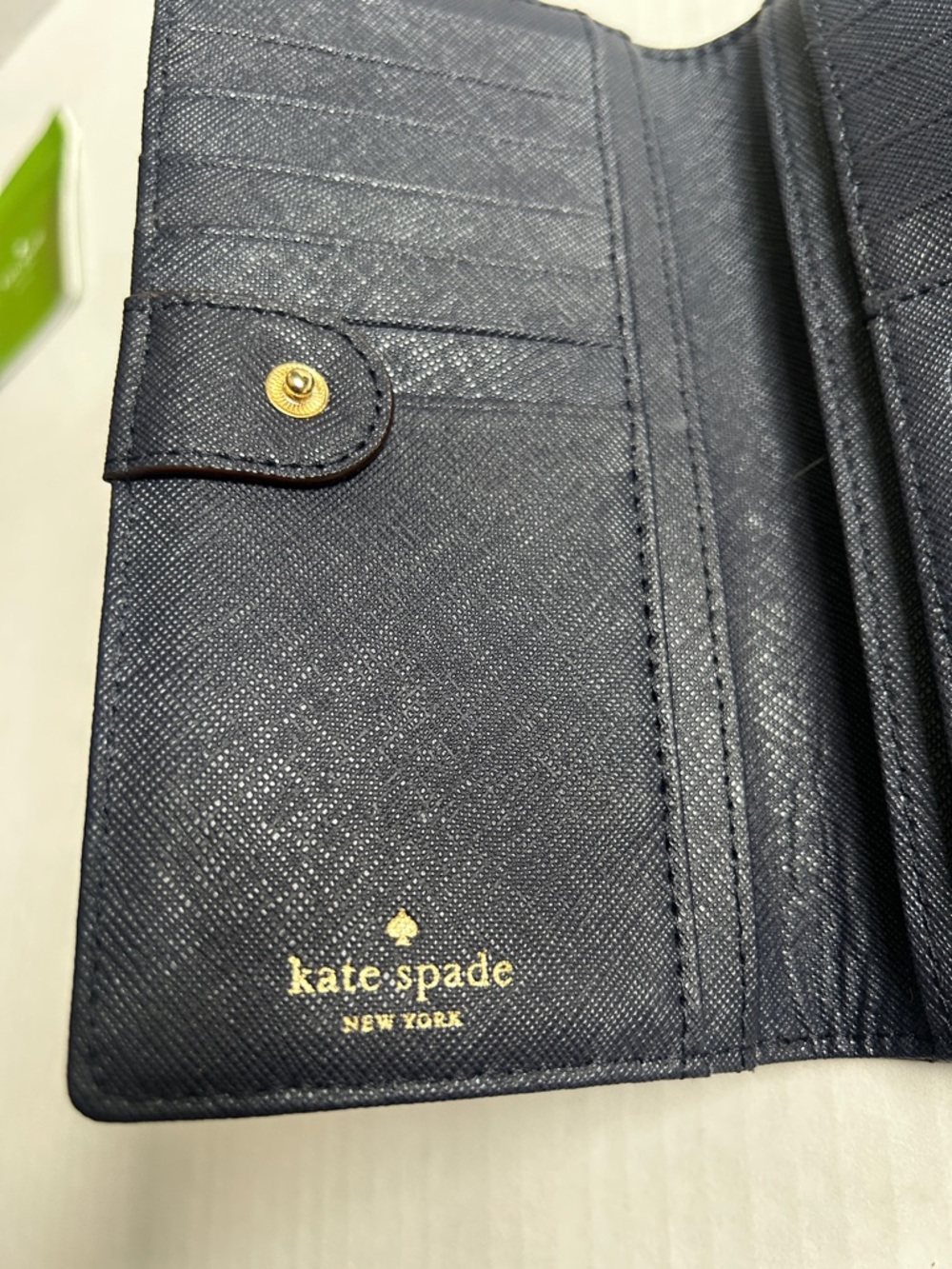 Kate Spade Newbury Lane Stacy Bifold Wallet In Navy Leather - Picture 6 of 8